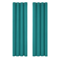 1 x RAW Customer Returns Deconovo Living Room Curtains for Window Room with Thermal Insulation Anti Noise 2 Panels 140 x 245 cm Turquoise - RRP €40.43