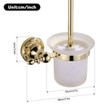 1 x RAW Customer Returns CASEWIND toilet brush gold, toilet brush holder brass, toilet brush set wall mounting stand with drilling bathroom - RRP €33.16