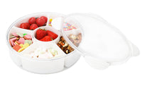 1 x RAW Customer Returns Bugucat snack plate, snack box snack bowl with 6 compartments, candy snack plate serving tray with compartments, food snack bowl with lid, storage box for fruit nuts snacks 28.2 8.5CM - RRP €20.4