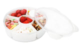 1 x RAW Customer Returns Bugucat snack plate, snack box snack bowl with 6 compartments, candy snack plate serving tray with compartments, food snack bowl with lid, storage box for fruit nuts snacks 28.2 8.5CM - RRP €20.4