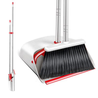 1 x RAW Customer Returns Masthome Broom and Dustpan Set, Broom with Handle, Sweeper and Dustpan Combo with 127cm Long Extendable Handle, Shovel and Broom Set with 4 Layers of Bristles for Household Cleaning - RRP €24.69