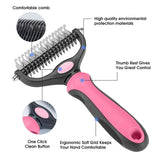 6 x Brand New Dog Cat Brush, Pet Grooming Rake and Brushes for Small, Medium and Large Dogs, 17 9, Double Sided Deshedding Tool with Comb for Dogs - RRP €108.0