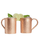 1 x RAW Customer Returns Zap Impex Moscow Mule Copper Mugs - Set of 2 - 100 Handmade Food Grade Pure Solid Copper Mugs with Pipe Handle - 16 oz High Quality Cocktail Copper Glass - RRP €23.99