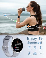 1 x RAW Customer Returns Efolen Smartwatch Women s with Telephone Function, 1.3 HD Touchscreen Fitness Watch, Wristwatch Blood Pressure Measurement Heart Rate Sleep Monitor SpO2, IP68 Waterproof, Compatible with Android iOS Silver - RRP €60.49