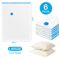 8 x Brand New YYSG Vacuum Storage Bags Set of 6x60x40 cm Reusable Vacuum Bag Clothes Vacuum Cleaner Compression Bag Maximize Space for Clothes, Bedding, Towel, Quilt 6 pieces - S  - RRP €153.6