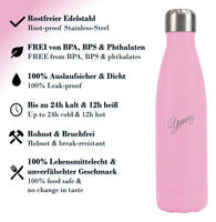 1 x RAW Customer Returns Young drinking bottle made of stainless steel - 500ml 750ml 1L - insulated bottle leak-proof, suitable for carbonated drinks, BPA-free, sustainable thermos bottle suitable for indoor and outdoor use - light pink 500ml - RRP €17.04