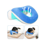 1 x RAW Customer Returns Face Down Pillow After Eye Surgery Prone to Vitrectomy Retina Recovery Equipment Donut Face Pillow Massage Head Headrest Desk Pillow for Nap Piercing Blue - RRP €39.99