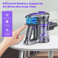 1 x RAW Customer Returns IAB Cordless Vacuum Cleaner, 160W Cordless Vacuum Cleaner with 2200 mAh 6 Removable Battery, 4 in 1 Stick Vacuum Cleaner with Wall Mount Stick Vacuum Cleaner, up to 50 Min, for Hard Floors Carpet Pet Hair Tiles - RRP €99.99