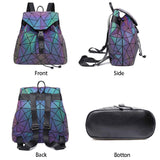 1 x RAW Customer Returns Geometric Bags Reflective Backpack Women, Handbag Holographic Holo Shoulder Bag Wallet Geometric Luminous Bags Set Cell Phone Bag NO.2 - RRP €29.24