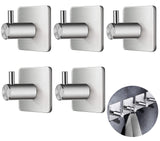 8 x Brand New Towel holder without drilling, 5 pieces of stainless steel towel hooks, self-adhesive, adhesive hooks ideal as a towel holder for the kitchen and bathroom wall hooks, hooks for sticking strong - RRP €56.32