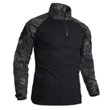 1 x RAW Customer Returns FICUHGOC Military Tactical Long Sleeve Shirt for Men Outdoor Camo Combat T-Shirt with Zipper Cb,XL  - RRP €36.08