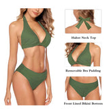 1 x RAW Customer Returns Aidotop Women s Bikini Set Triangle Swimsuit Beach Ties Two-Piece Swimwear Bikini Bottoms 19Green, M  - RRP €33.99