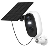 1 x RAW Customer Returns  2022 Updated 2K Surveillance Camera Outdoor Battery with Solar Panel, G-Homa Wireless WiFi Camera Outdoor AI Motion Detection, Color Night Vision, 2-Way Audio, Siren Light Alarm, IP66, Long Time Standby - RRP €49.18