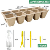 24 x Brand New LYFETC Growing Pots 100 Cells Biodegradable, 10pcs Growing Pots Degradable Plant Pot Biodegradable Growing Pots Suitable for all seeds, seedlings, flowers, fruits and vegetables - RRP €298.08