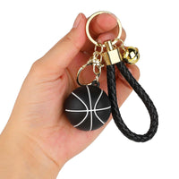 2 x Brand New KALIONE Basketball Keychain, Novelty Sports Ball Keychain with Golden Bells for Sports Fan, Gift Black Gold  - RRP €55.2