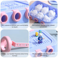 1 x Brand New LdawyDE Ice Cream Molds Popsicle Molds, 6 Ice Cream Molds Children Cartoon Animal Shapes Ice Cream Molds Reusable Silicone Ice Cream Molds with Stick DIY Creative Popsicle Molds with Lid - RRP €20.4