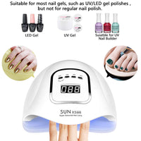 1 x RAW Customer Returns Timpou 150W nail dryer lamp, UV LED nail lamp for gel nails, with 10s 30s 60s 99s timer settings, infrared sensor, LCD display - RRP €25.8