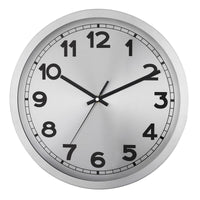 1 x RAW Customer Returns Plumeet Wall Clock, 30cm Battery Operated Wall Clock with Silver Aluminum Frame, Non-Ticking, Silent Metal Wall Clocks, Decorative Kitchen, Living Room, Bedroom - RRP €19.99