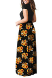 5 x Brand New AUSELILY Women s Short Sleeve Loose Casual Long Maxi Dresses with Pockets Black Sunflowers, Small  - RRP €141.2