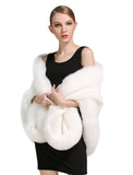 1 x RAW Customer Returns BEAUTELICATE Women s Faux Fur Wrap Stole Elegant Shawl Scarf for Winter Wedding Ceremony Bride Bridesmaid Ivory, One Size  - RRP €49.4