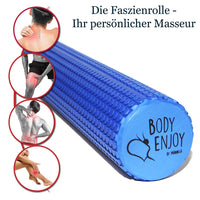 1 x RAW Customer Returns Medium fascia roll for back spine massage - back stretcher 9.5cm x43cm ocean blue , yoga pilates fascia foam roller for neck back pain trigger point treatment - RRP €28.95