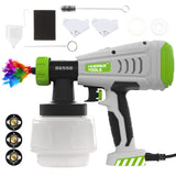 1 x RAW Customer Returns Huepar Tools paint spray system, 450W 800ml paint sprayer electric paint spray gun with 3 nozzles and 3 spray patterns for paints, with adjustable air and paint flow, glazes and paint quantity regulation-SG450 - RRP €43.1