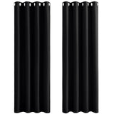 1 x RAW Customer Returns Pony Dance Bedroom Curtains Opaque Black Curtains with Eyelets Blackout Curtain for Blocking Light Creating Good Sleep, 2 Pieces H 228 x W 117 cm - RRP €44.95