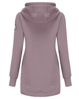 1 x RAW Customer Returns ELFIN women s long hoodie, zip hoodie, autumn winter jumper, sweat jacket with zip - RRP €48.65