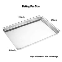 1 x RAW Customer Returns Wildone Baking Sheet Set of 2, stainless steel oven tray, cake tray, size 45.7 x 33 x 2.5 CM, non-toxic, healthy, easy to clean, dishwasher safe - RRP €27.99