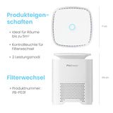 1 x RAW Customer Returns Pro Breeze 4-in-1 air purifier with pre-filter, True HEPA, activated carbon filter and ionizer. 99.97 filter performance. For home, office - ideal for allergy sufferers, smokers, against allergies, dust - RRP €49.99