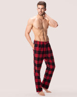 1 x RAW Customer Returns LAPASA men s pajama trousers, checked pajama trousers, long relaxation trousers, lounge trousers, leisure trousers, M39, warmer, cotton flannel black, red, X-large - RRP €23.14