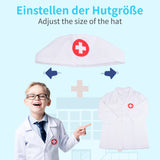 1 x RAW Customer Returns HENGBIRD doctor s coat for children, children s doctor costume, doctor s coat, lab coat, nurse apron and cap, doctor accessories, girls, boys, children s toys, gifts for ages 3, 4, 5 and up - RRP €13.2