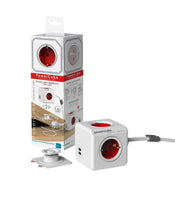 1 x RAW Customer Returns allocacoc PowerCube Extended USB incl. 1.5 m cable red Type F - RRP €21.26