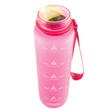 2 x Brand New AROGUN 1 liter drinking bottle with time marking I Leak-proof I BPA free I Water bottle with time as drinking reminder and fruit filter I Sports bottle with motivation I Pink - RRP €39.72