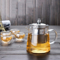 1 x RAW Customer Returns Macabolo glass teapot teapot heat resistant loose leaf tea pots with removable stainless steel filter - RRP €20.4