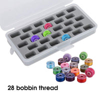 1 x RAW Customer Returns 28 Slots Empty Spool Box for Bobbins, Plastic Bobbin Organizer Case, Spinning Machine Bobbin Case Storage Cover - RRP €13.04