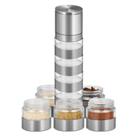 1 x RAW Customer Returns Travel spice set Outdoor spice jars with grinder, 5-in-1 mini salt shaker for on the go, waterproof, small and lightweight aluminum spice shaker, spice jars for camping set - RRP €20.16