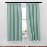 1 x RAW Customer Returns PONY DANCE Blackout curtain green over curtains with ruffle tape set of 2 H 175 x W 140 cm curtains green opaque heat-insulating curtains children s room blackout curtain, summer green - RRP €32.87