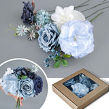 1 x RAW Customer Returns Artificial Flowers Artificial Flowers Fake Silk Flowers Faux Bridal Bouquet Flower Bouquet DIY Combo Decoration Flowers for Wedding Flower Arrangements Bouquets Home Garden Party Vintage Dusty Blue - RRP €22.92