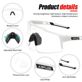 1 x RAW Customer Returns KAPVOE Photochromatic Self-tinting Cycling Glasses TR90 Frame for Men Women Clear Sports Sunglasses Sports Cycling MTB Cycling Glasses Driving Sports Glasses Baseball Running Clear White 03 - RRP €34.99