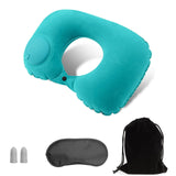 13 x Brand New Travel Pillow, Inflatable Neck Pillow, Inflatable U Shape Pillow, Travel Neck Pillow with Pressing Inflation Pump, with Storage Bag, Eye Masks, Ear Plugs, for Rest, Airplane, Car, Office - RRP €117.78