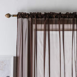 1 x RAW Customer Returns MIULEE Set of 2 Voile Curtains Transparent Curtain Made of Voile Polyester Rod Pocket Transparent Living Room Airy Decorative Curtain for Bedroom Coffee 55 Wx96 L, Rod Pocket - RRP €20.99