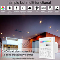 1 x RAW Customer Returns 2.4G Wireless Smart Panel Controller for 4 Zone Smart Panel LED Controller RGBW RGBWC CCT 100-240V Touch Switch Dimmer - RRP €22.99