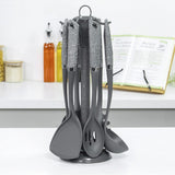 1 x RAW Customer Returns Blackmoor Home 66779 Set of 6 Tools Scratch-proof and heat-resistant BPA-free plastic Space-saving, modern and vibrant kitchen utensil holder Grey - RRP €21.99