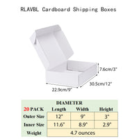 1 x RAW Customer Returns RLAVBL 20 Pack Double Sided White Shipping Boxes, Dimensions 30.5 x 22.9 x 7.7 cm, Easy to Assemble, Ideal for Small Businesses - RRP €33.01