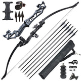 1 x RAW Customer Returns Huntingdoor Bow and Arrow Set Adult 40lbs Recurve Bow Kit 55 Archery Longbow Sports Bow with Accessories Metal Riser Hunting Bow for Right-Handed Beginners - RRP €99.99