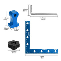 1 x RAW Customer Returns LAIWOO Positioning Angle 90 Degree Angle Clamp 140mm 5.5 Inch, 4 Pairs of Fastening Clips, Measuring Angle Right Angle Clamp for Carpenter s Tools, Angle Clamp for Picture Frames Shelving Cabinets Blue  - RRP €30.0