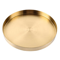 1 x RAW Customer Returns YAYODS Tray Round Gold 30 cm - Golden Decorative Tray - Stainless Steel Tray Small for Jewelry, Table Decoration, Cosmetics, Candles - RRP €21.17