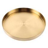 1 x RAW Customer Returns YAYODS Tray Round Gold 30 cm - Golden Decorative Tray - Stainless Steel Tray Small for Jewelry, Table Decoration, Cosmetics, Candles - RRP €21.17