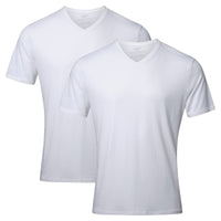 1 x RAW Customer Returns DANISH ENDURANCE Organic Cotton T-shirt for Men with Short Sleeve, Round or V Neck, Pack of 2 , V Neck - White, M - RRP €27.49